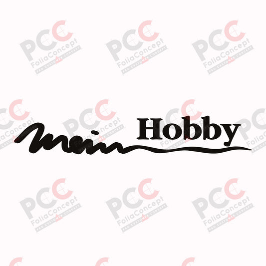 Aufkleber Hobby Schatten "Mein Hobby" schwarz