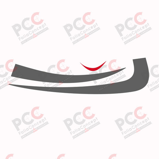 Aufkleber Design Auge 3-tlg. grau/rot - links