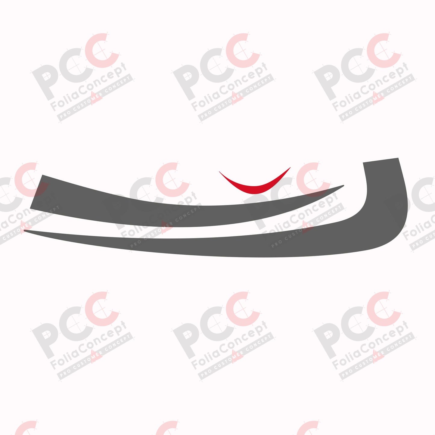 Aufkleber Design Auge 3-tlg. grau/rot - links
