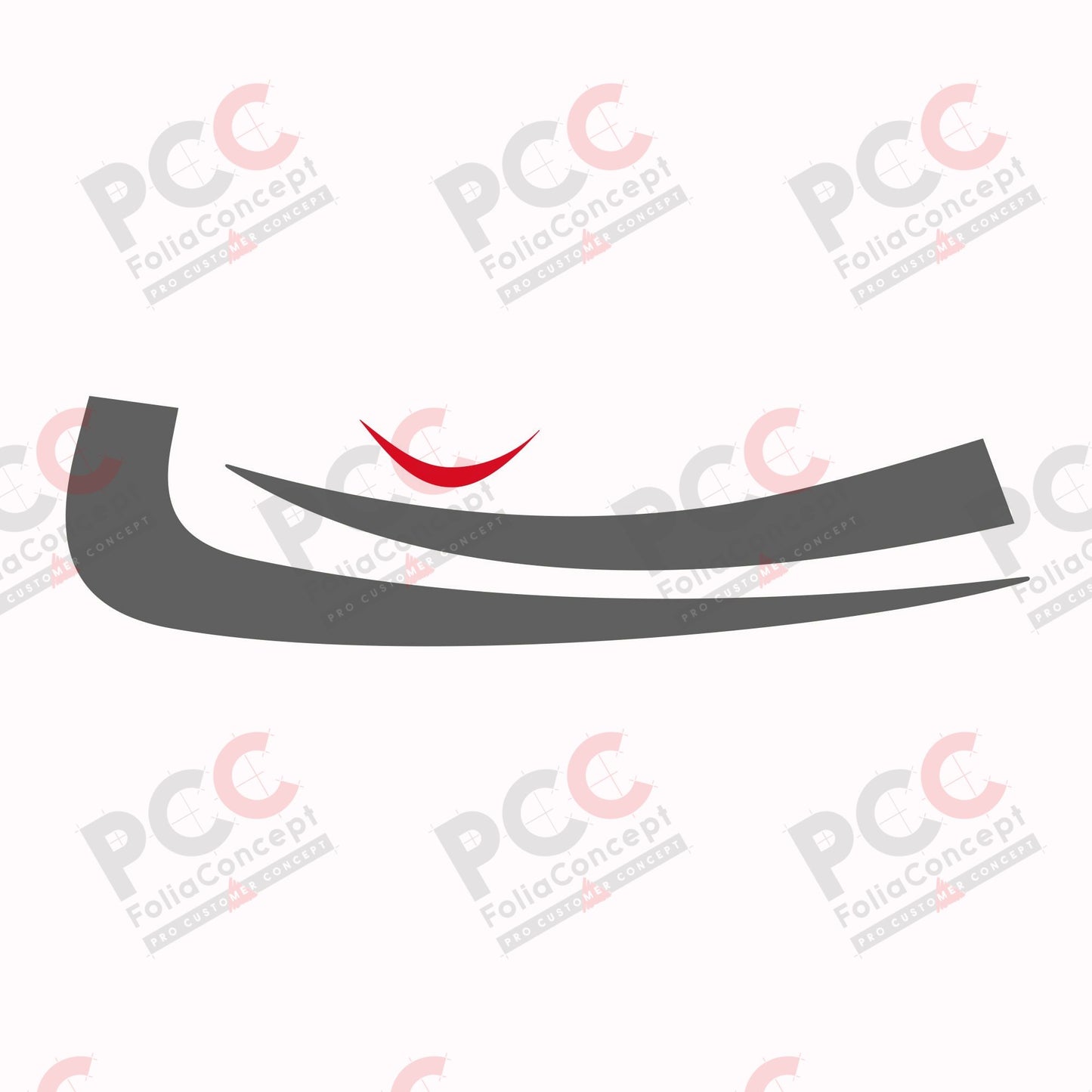 Aufkleber Design Auge 3-tlg. grau/rot - rechts