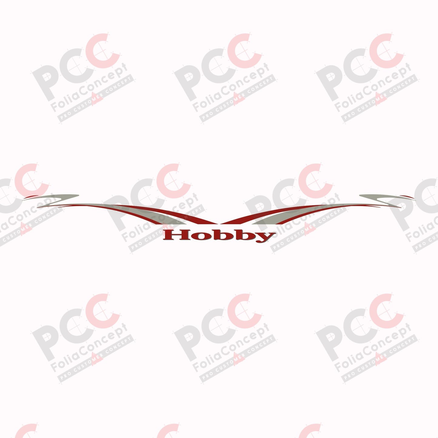 Aufkleber DS Welle Front - rotbraun/champ/grau
