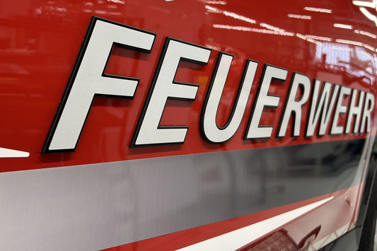 "Feuerwehr" - Schriftzug - PMC - in 3D ca 915mm x 105mm