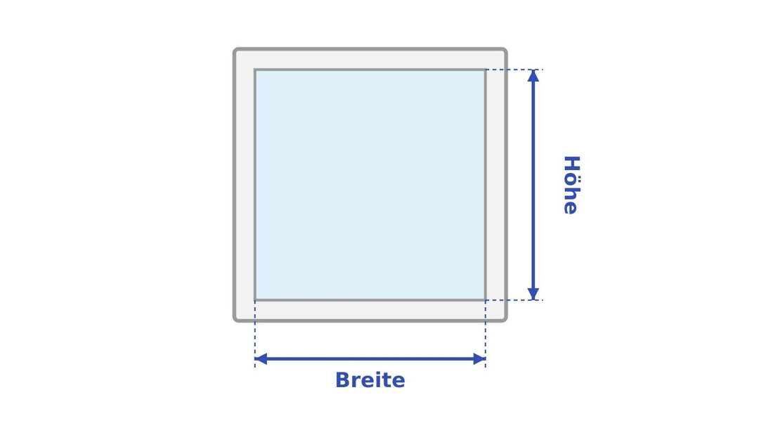 Fenster ausmessen für Fensterfolie: Höhe und Breite der sichtbaren Glasfläche messen