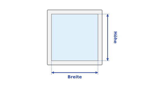 Fenster ausmessen für Fensterfolie: Höhe und Breite der sichtbaren Glasfläche messen