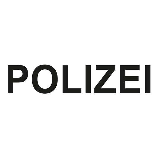 Schriftzug "Polizei" 640mm x 126mm schwarz reflektierend