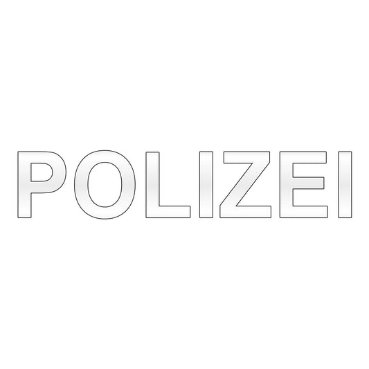 Schriftzug "Polizei" 590mm x 116mm weiß nicht-reflektierend