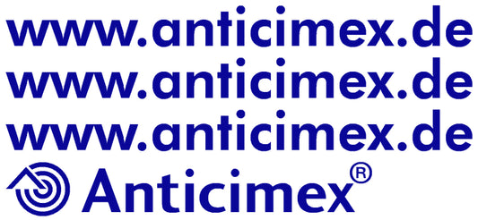 15 x Schriftzug "Anticimex" Klein, blau