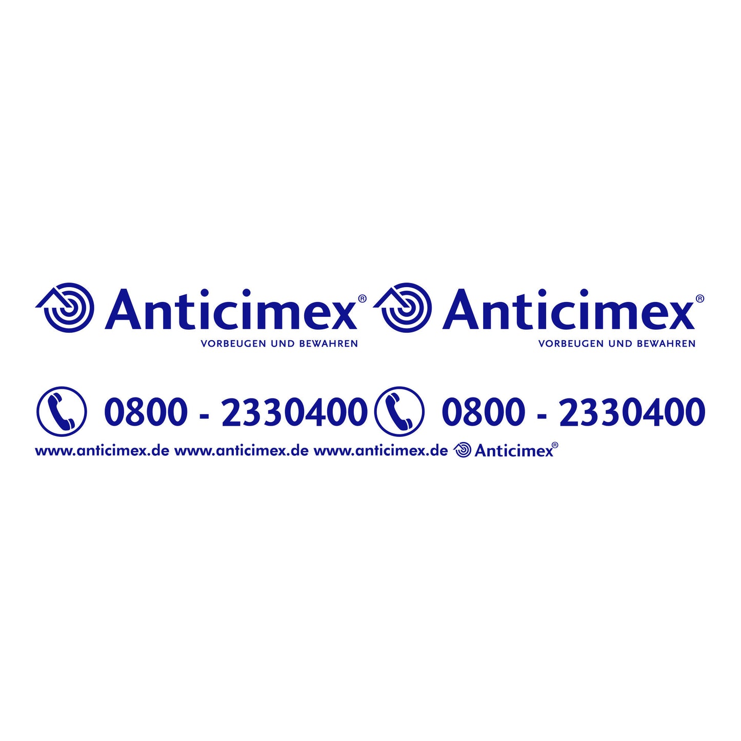 15 x Fahrzeugbeschriftung "Anticimex" - Groß - Blau