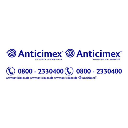 15 x Fahrzeugbeschriftung "Anticimex" - Groß - Blau