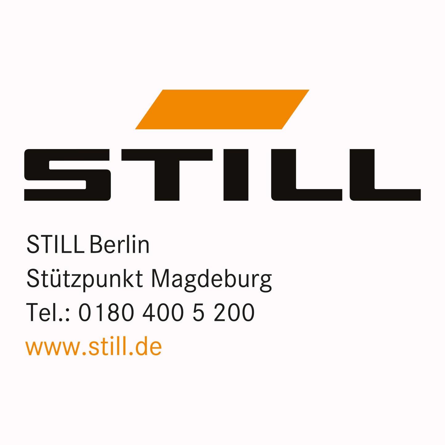 STILL Tür-Adressblock – Logo, Standort, Stützpunkt und Domain
