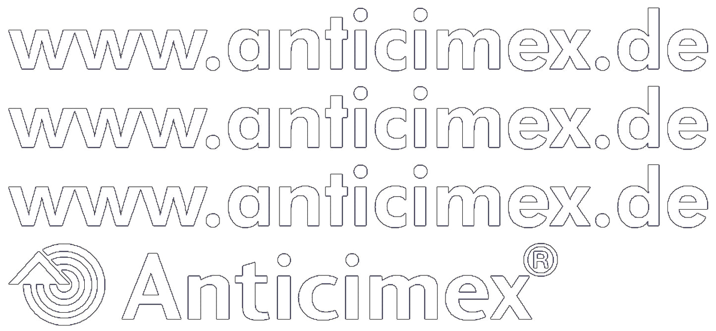 15 x Schriftzug "Anticimex" Klein, weiß