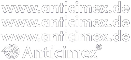 15 x Schriftzug "Anticimex" Klein, weiß