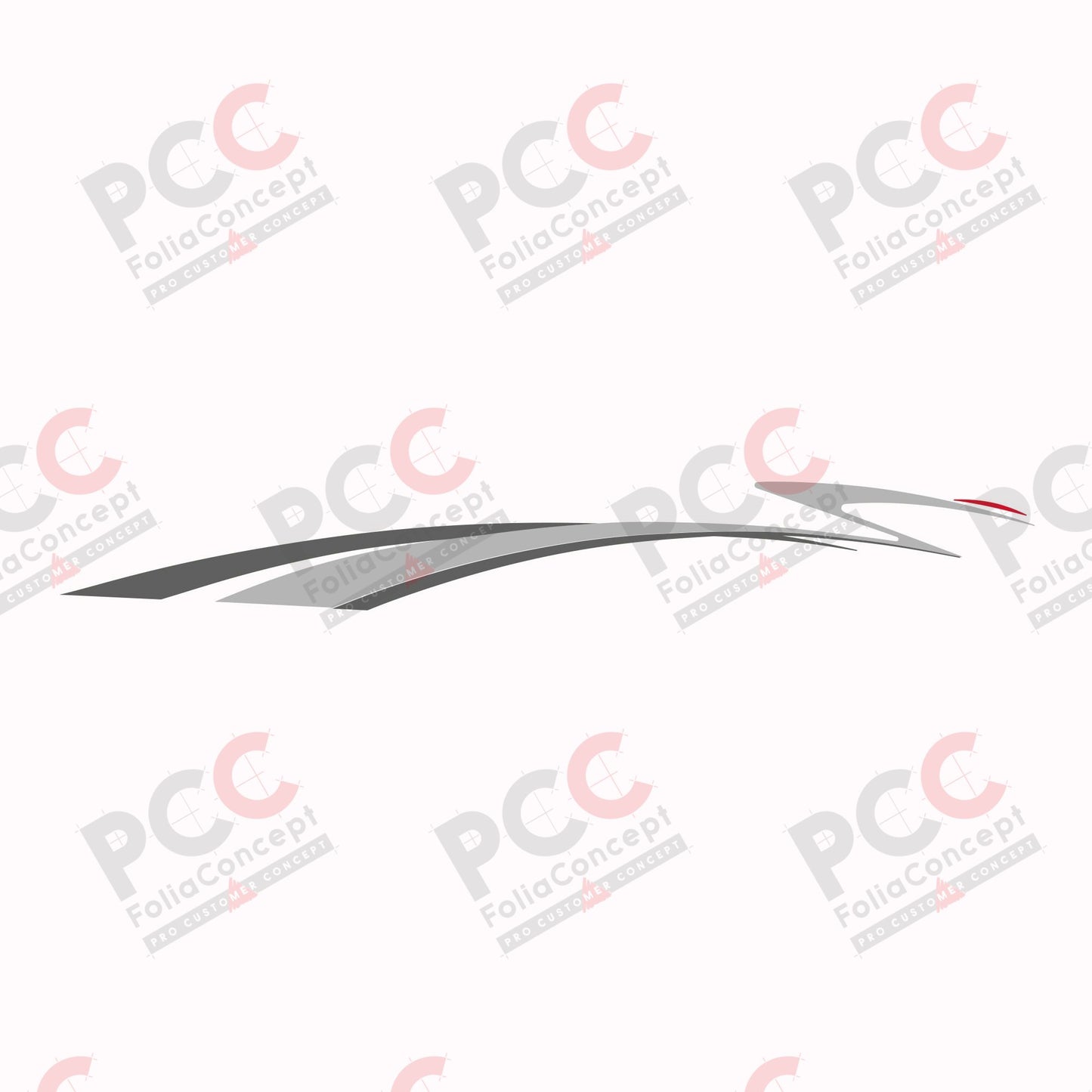 Aufkleber Design Welle silber-grau links