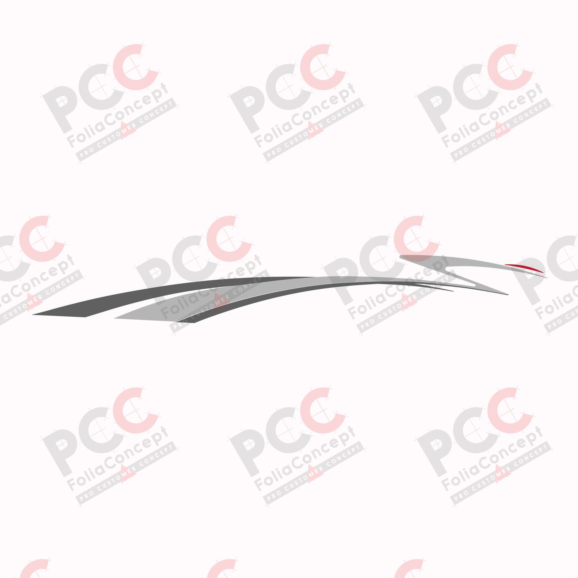 Aufkleber Design Welle silber-grau links