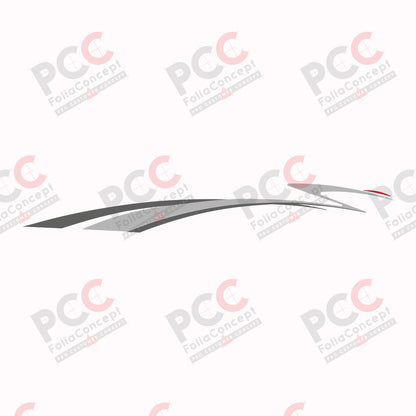 Aufkleber Design Welle silber-grau links