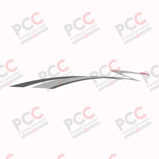 Aufkleber Design Welle silber-grau links