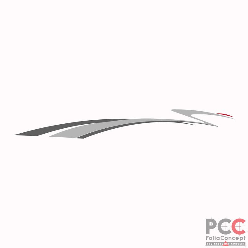 Aufkleber Design Welle silber-grau links