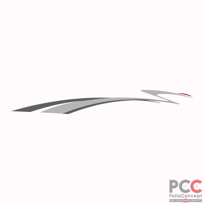 Aufkleber Design Welle silber-grau links