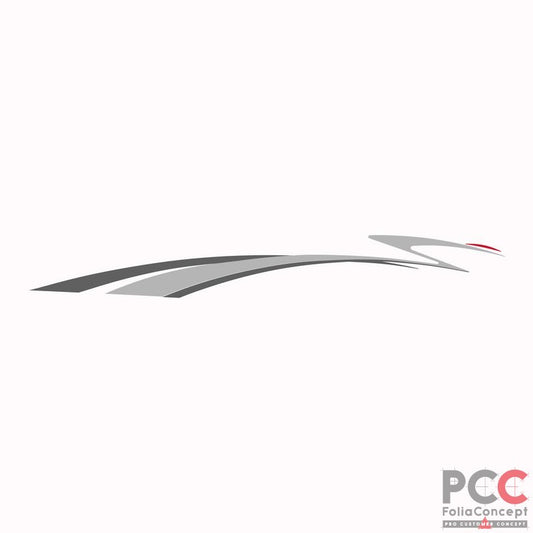 Aufkleber Design Welle silber-grau links