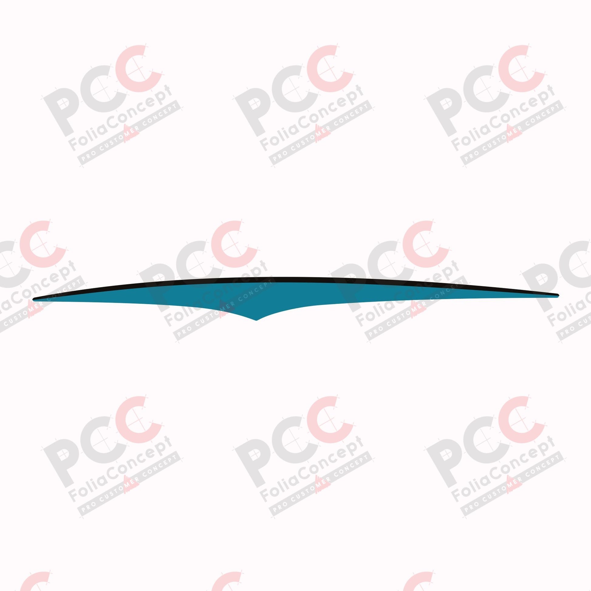 Aufkleber Trapez 1400 mm blau links
