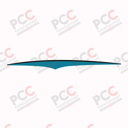 Aufkleber Trapez 1400 mm blau links