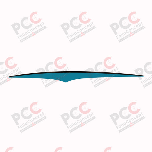 Aufkleber Trapez 1400 mm blau links