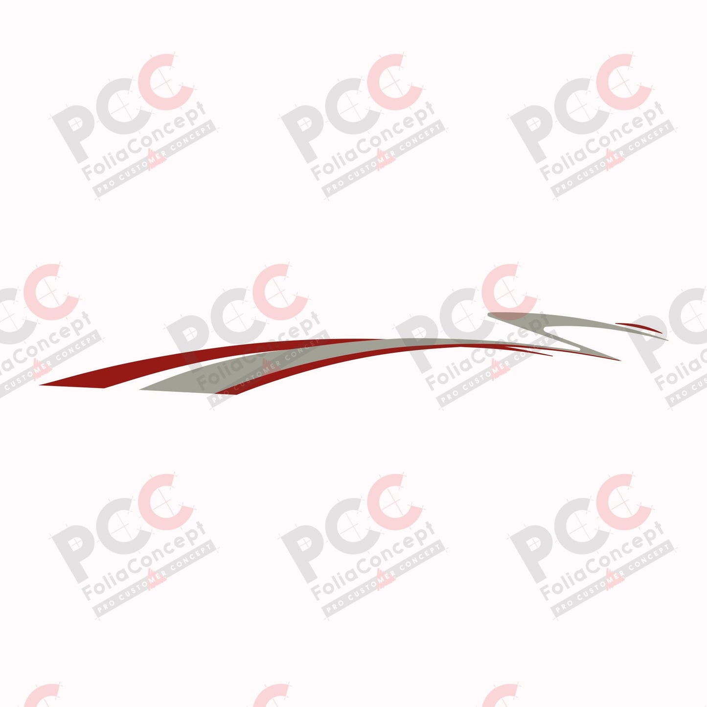 Aufkleber Design Welle champagner/rotbraun links