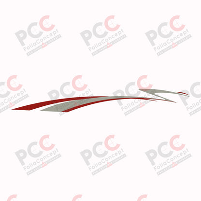 Aufkleber Design Welle champagner/rotbraun links
