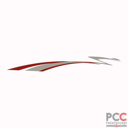 Aufkleber Design Welle champagner/rotbraun links