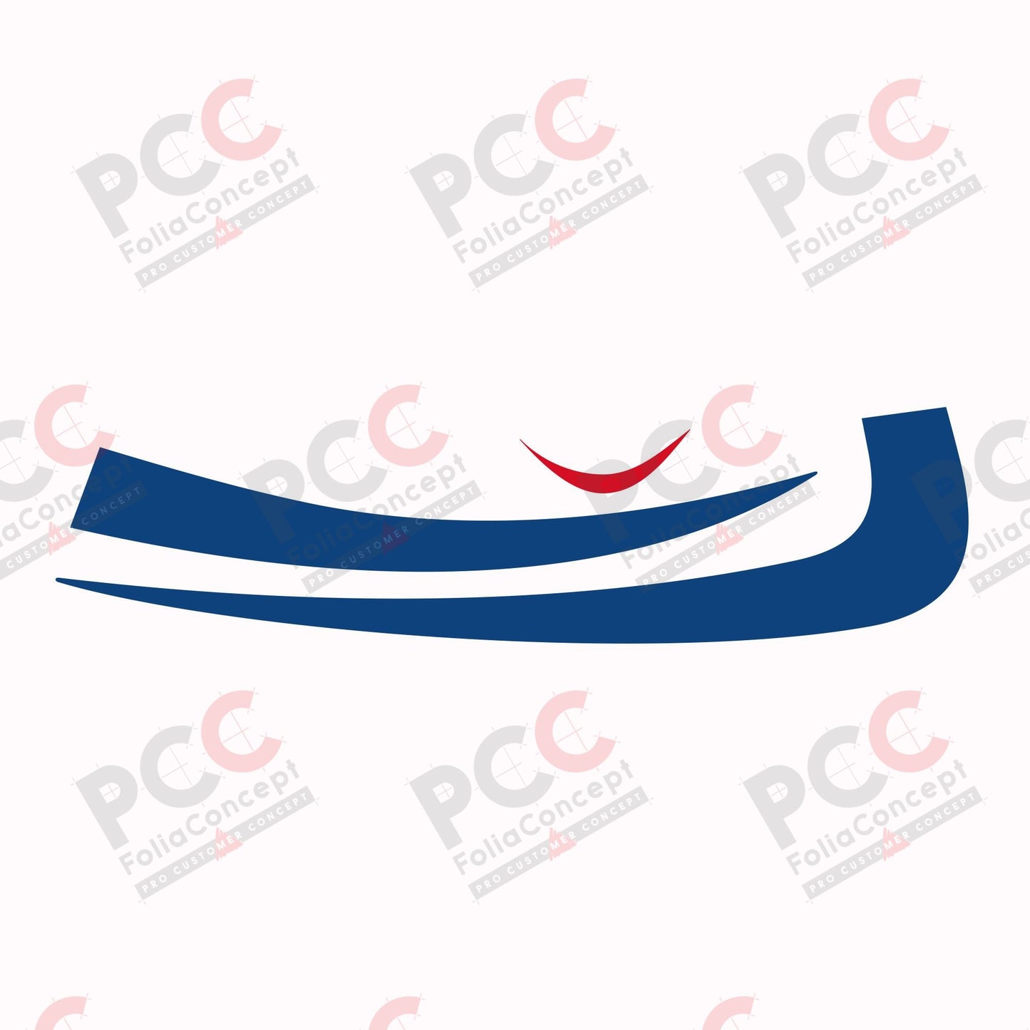 Aufkleber Design Auge 3-tlg. tiefblau/rot links