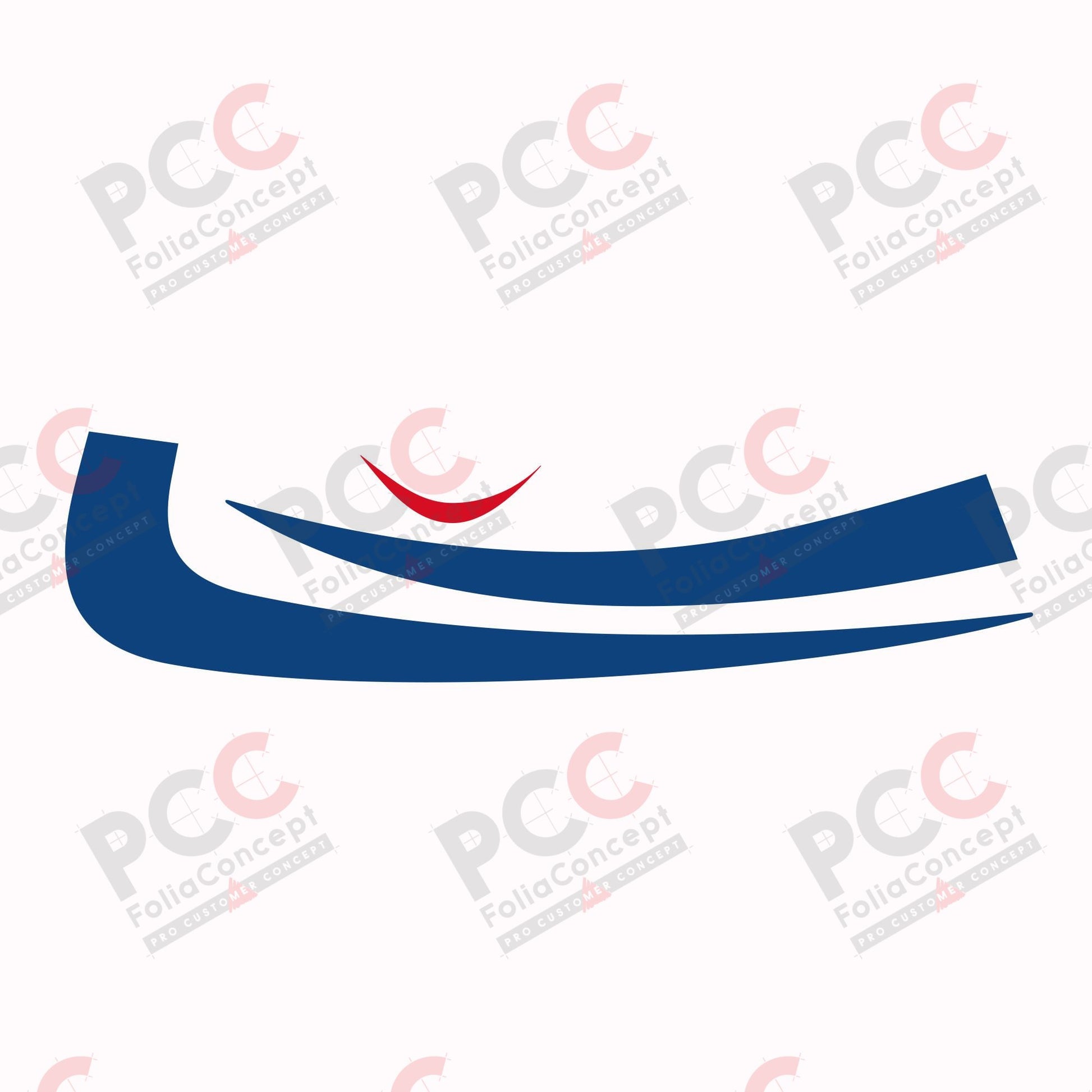 Aufkleber Design Auge 3-tlg. tiefblau/rot rechts