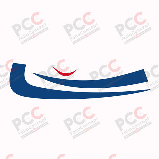 Aufkleber Design Auge 3-tlg. tiefblau/rot rechts