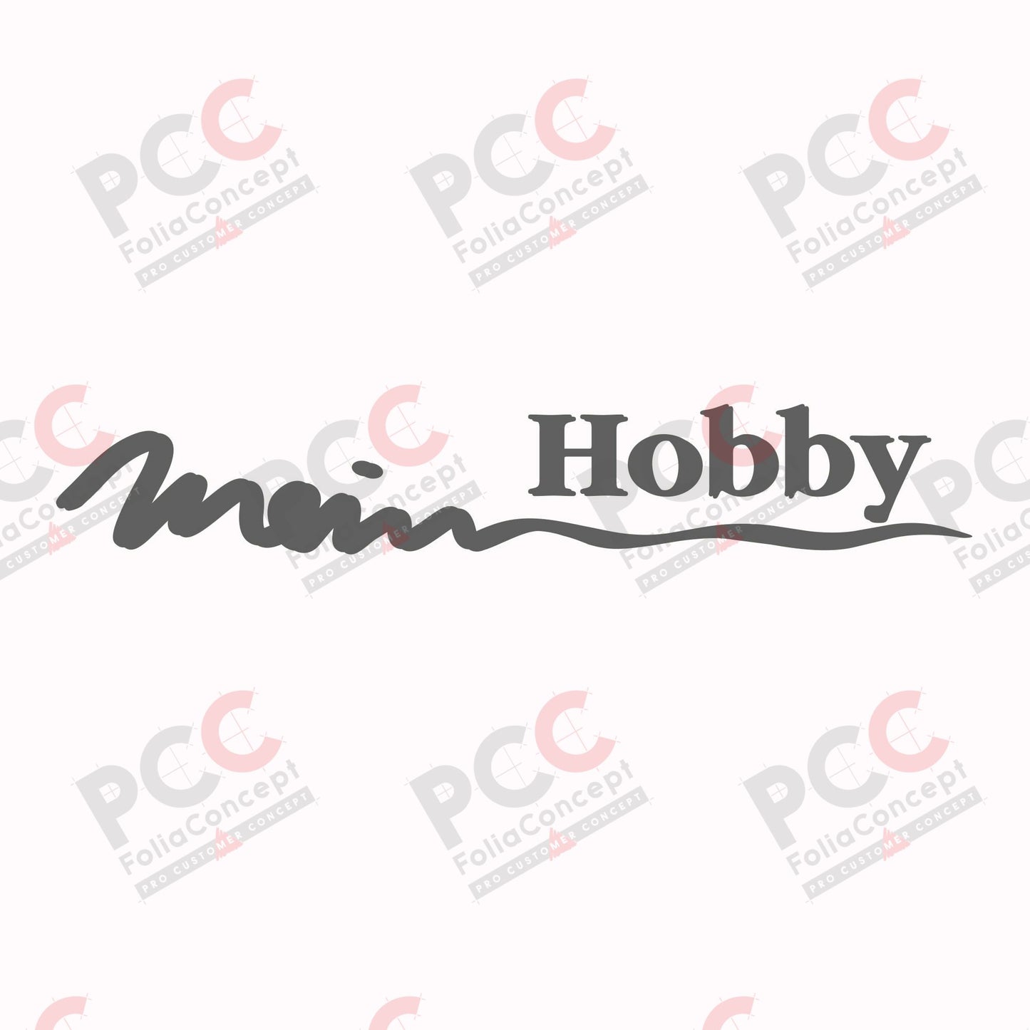 Schriftzug "Mein Hobby" Schatten grau