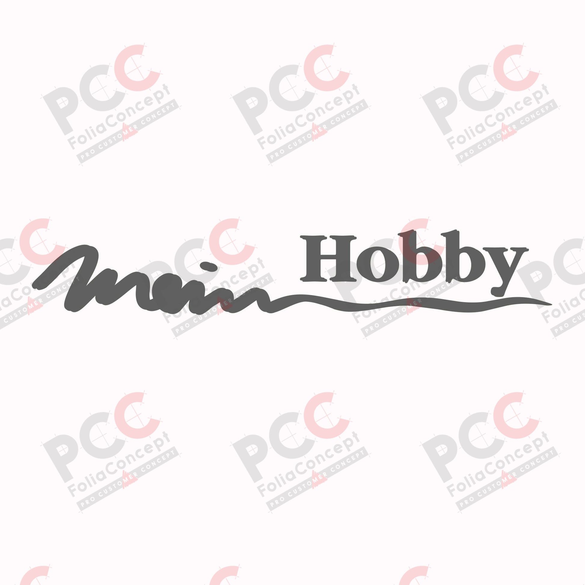 Schriftzug "Mein Hobby" Schatten grau