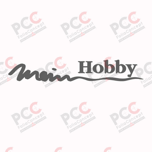 Schriftzug "Mein Hobby" Schatten grau
