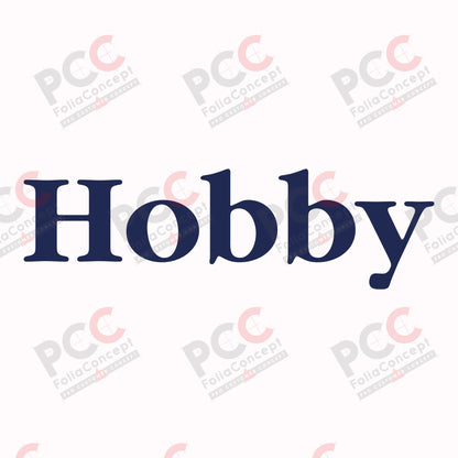 Schriftzug "Hobby" blau