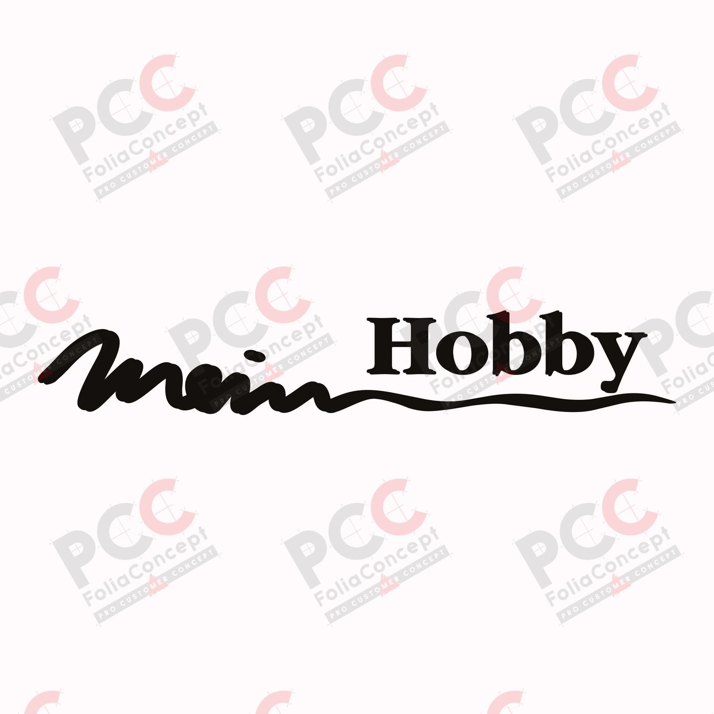 Aufkleber Hobby Schatten "Mein Hobby" schwarz