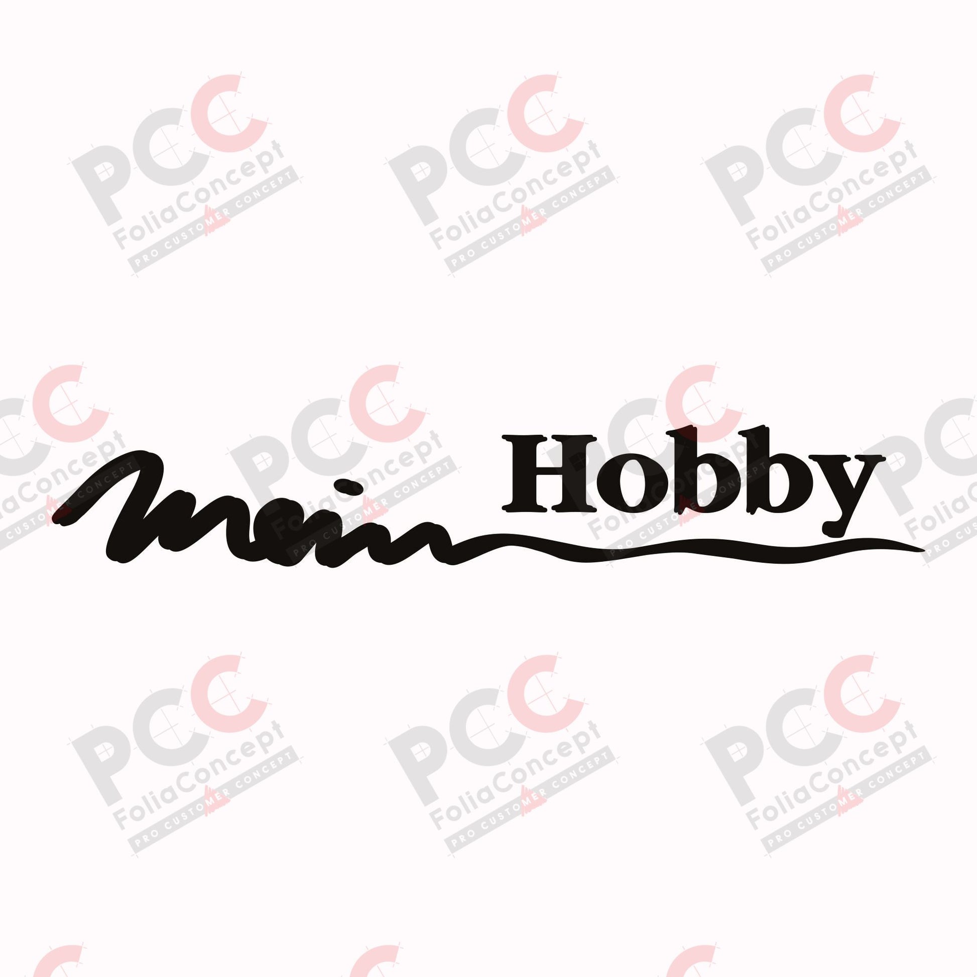 Aufkleber Hobby Schatten "Mein Hobby" schwarz