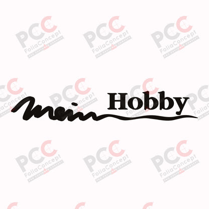 Aufkleber Hobby Schatten "Mein Hobby" schwarz