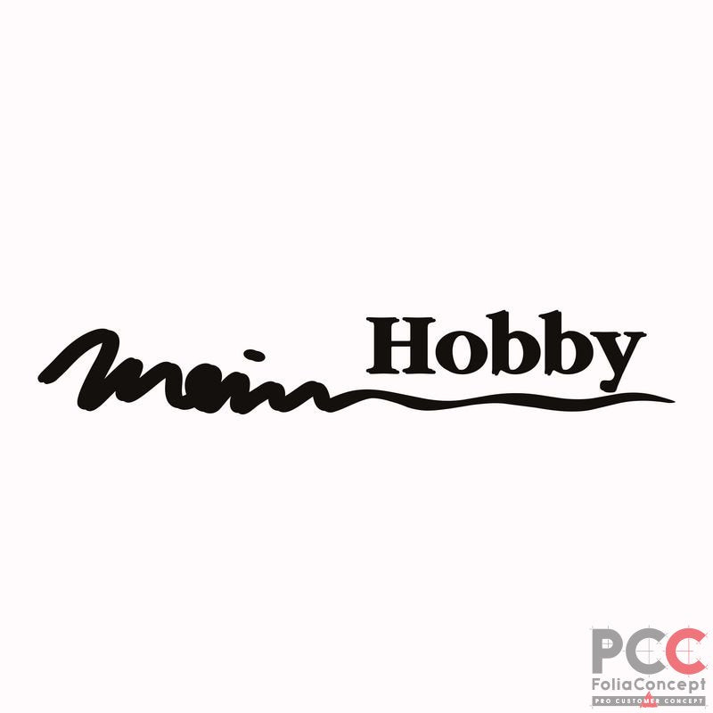 Aufkleber Hobby Schatten "Mein Hobby" schwarz