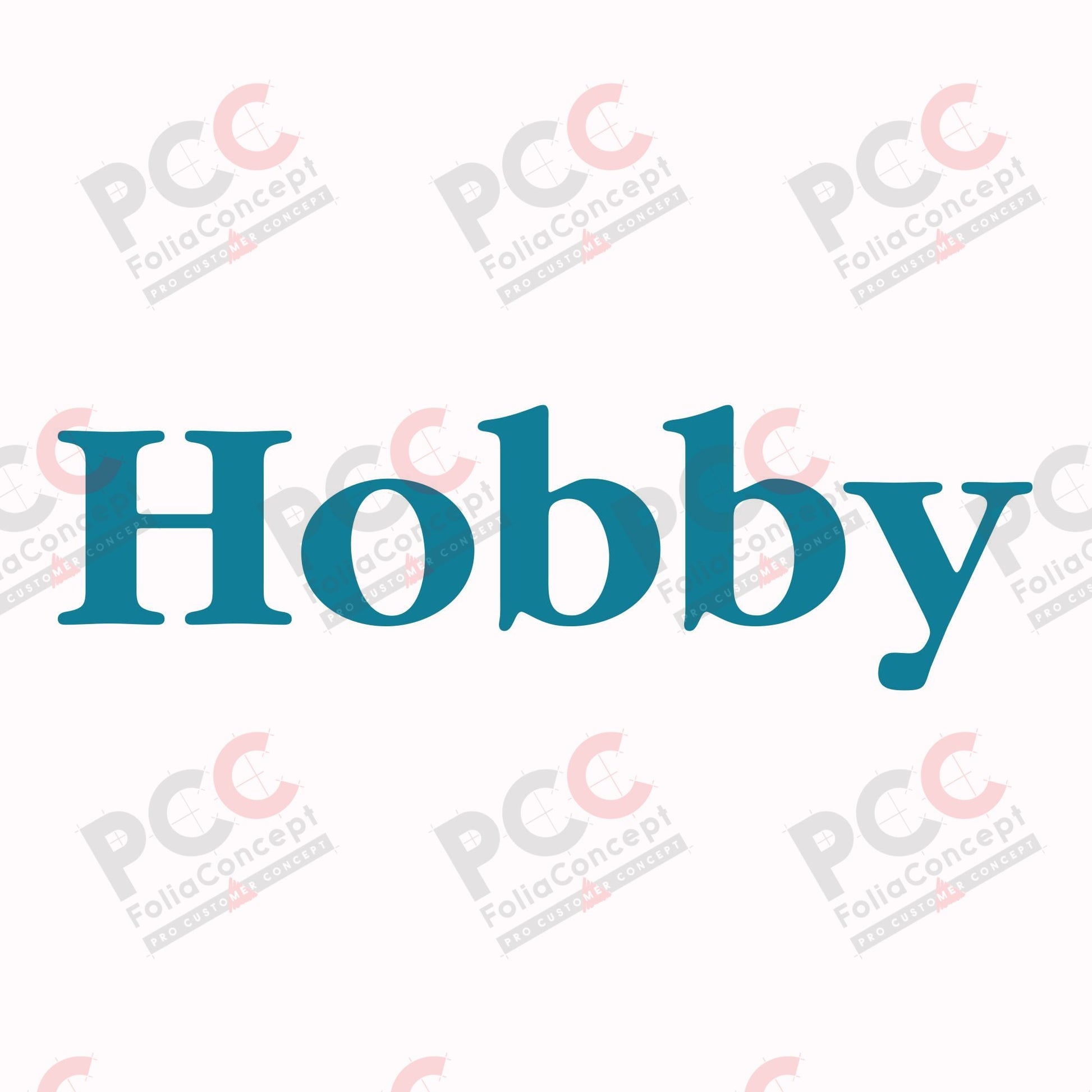 Schriftzug "Hobby" - blau-met.
