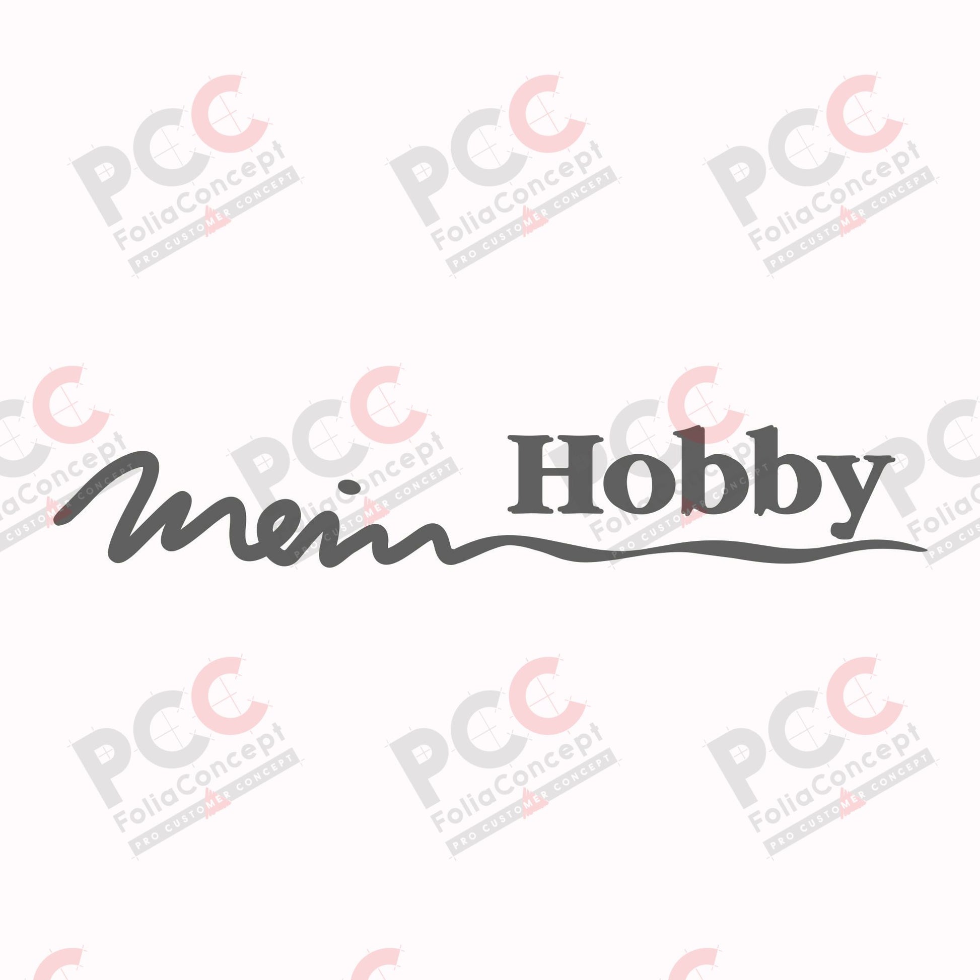 Aufkleber Hobby Deckschrift "Mein Hobby" grau met.