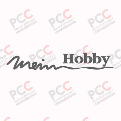 Aufkleber Hobby Deckschrift "Mein Hobby" grau met.