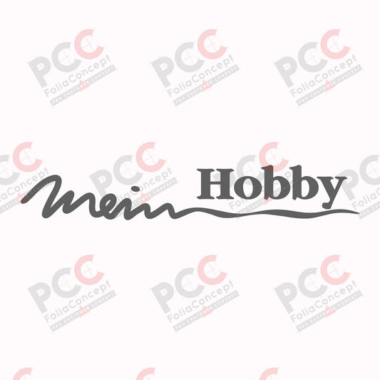 Aufkleber Hobby Deckschrift "Mein Hobby" grau met.