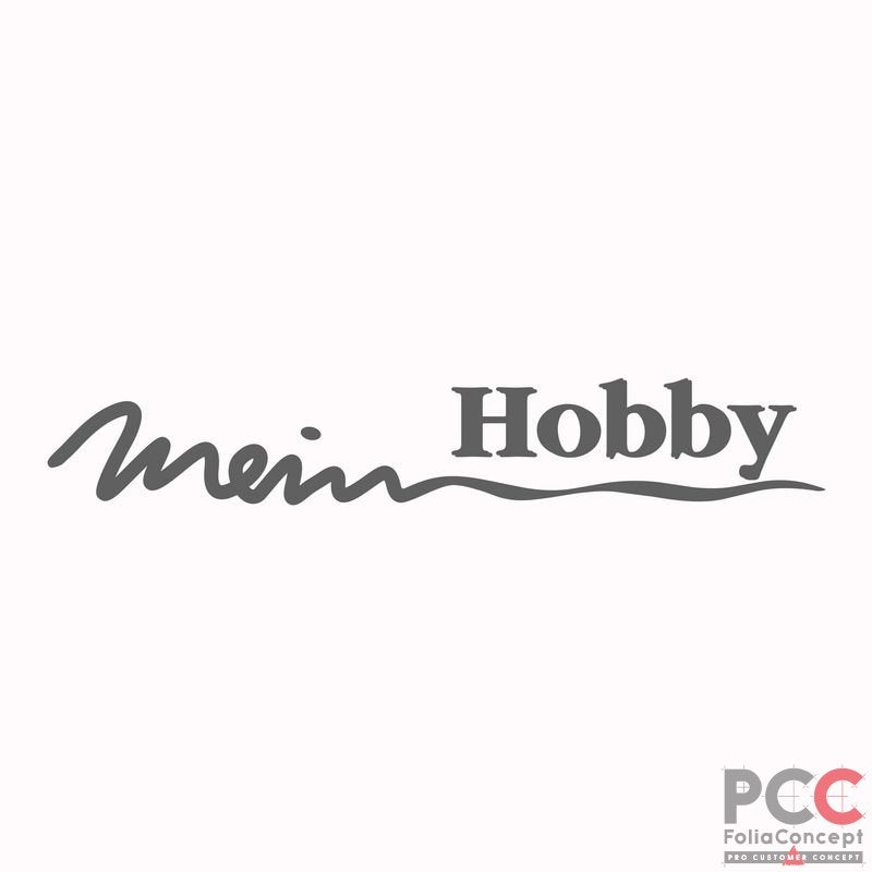 Aufkleber Hobby Deckschrift "Mein Hobby" grau met.