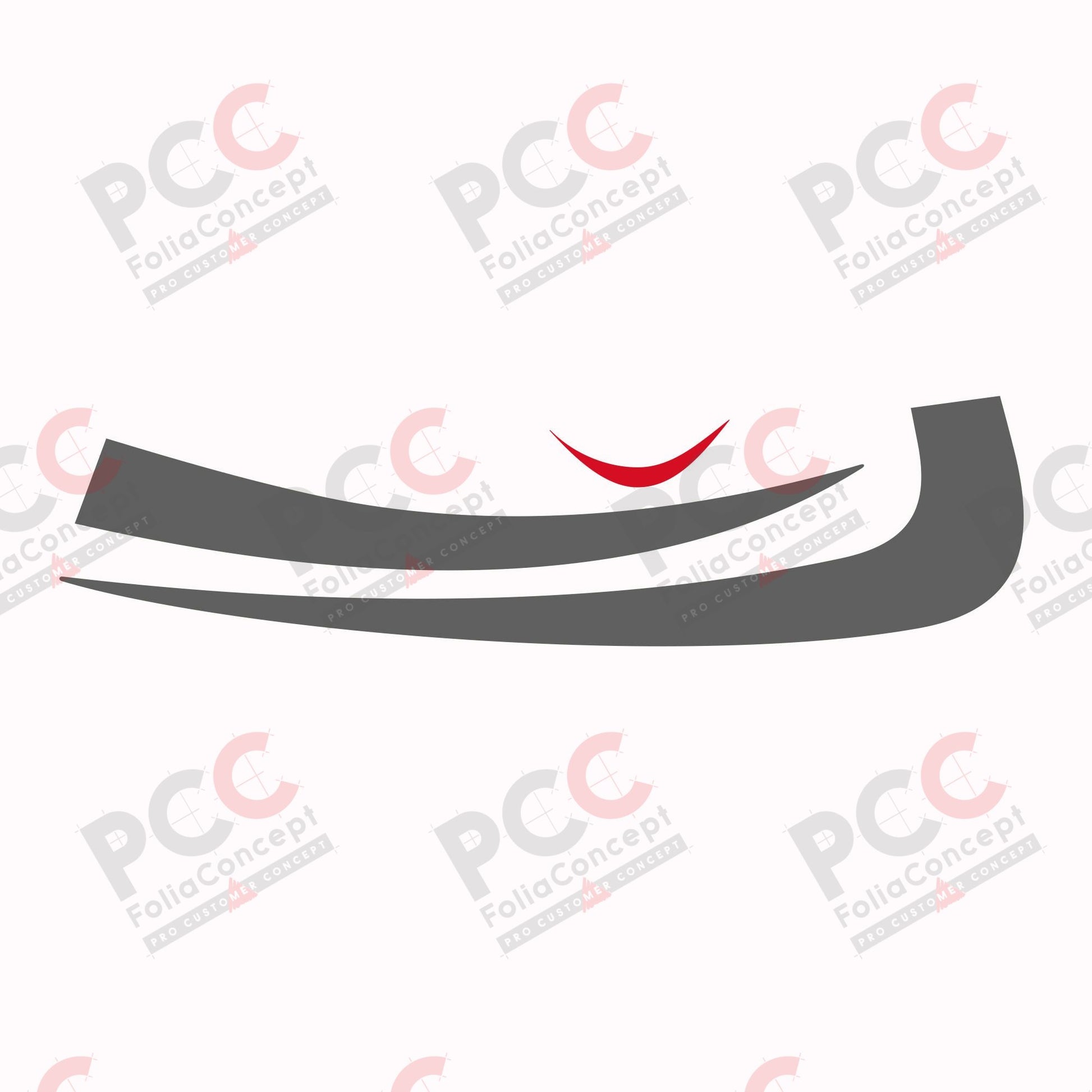 Aufkleber Design Auge 3-tlg. grau/rot - links