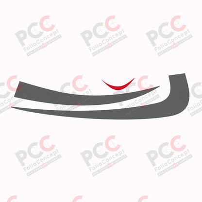 Aufkleber Design Auge 3-tlg. grau/rot - links