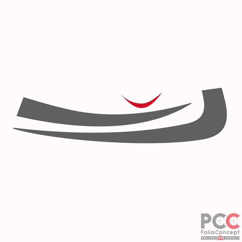 Aufkleber Design Auge 3-tlg. grau/rot - links
