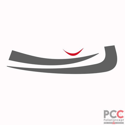 Aufkleber Design Auge 3-tlg. grau/rot - links