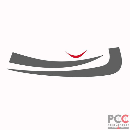 Aufkleber Design Auge 3-tlg. grau/rot - links